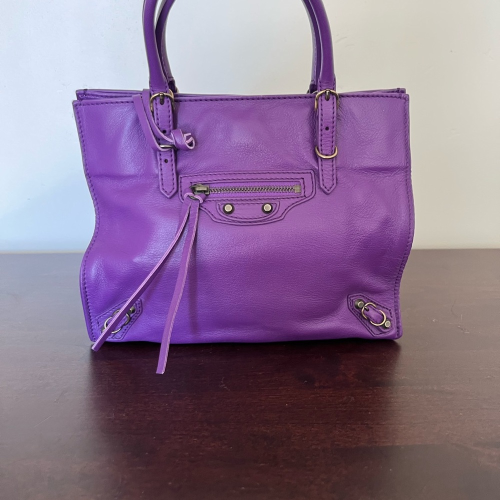 Purple Leather Handbag